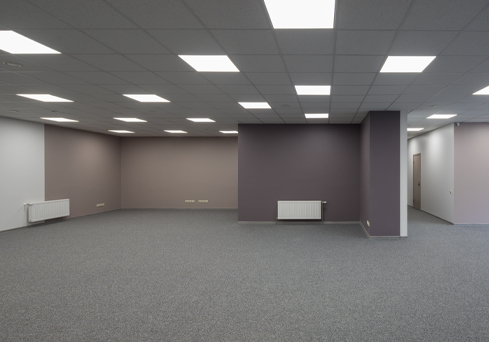 The interior of a building.